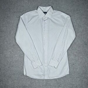 Proper Cloth Shirt Men M/L Custom Light Blue White Striped Long Sleeve Button Up